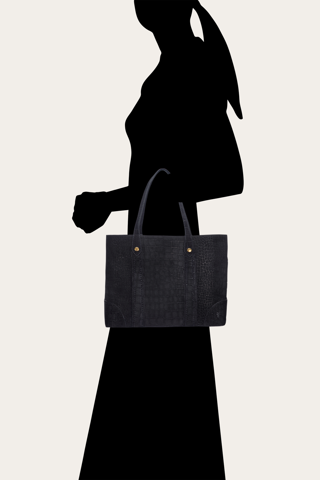 Melissa Sueded Croco Shopper in Black