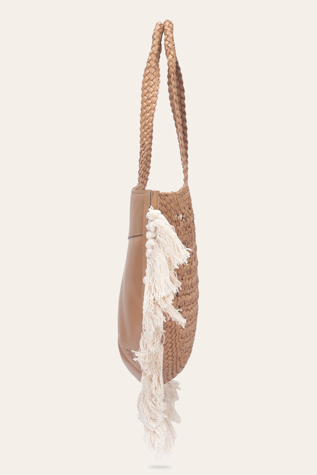 Women's Ella Tassel Tote Bag in Beige