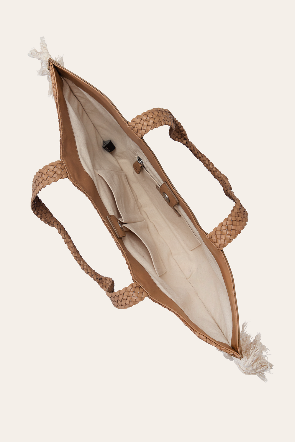 Women's Ella Tassel Tote Bag in Beige