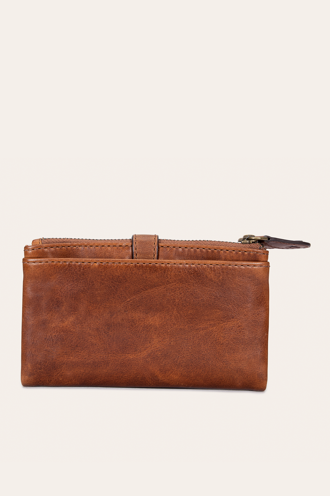 Melissa Cognac Double Zip Wallet