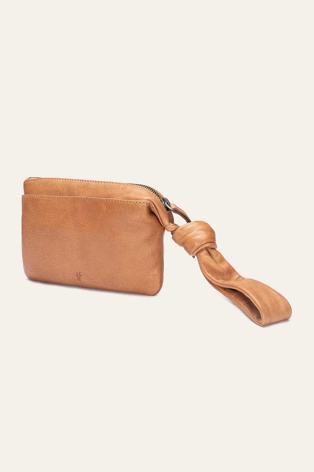 Nora Beige Knotted Wristlet