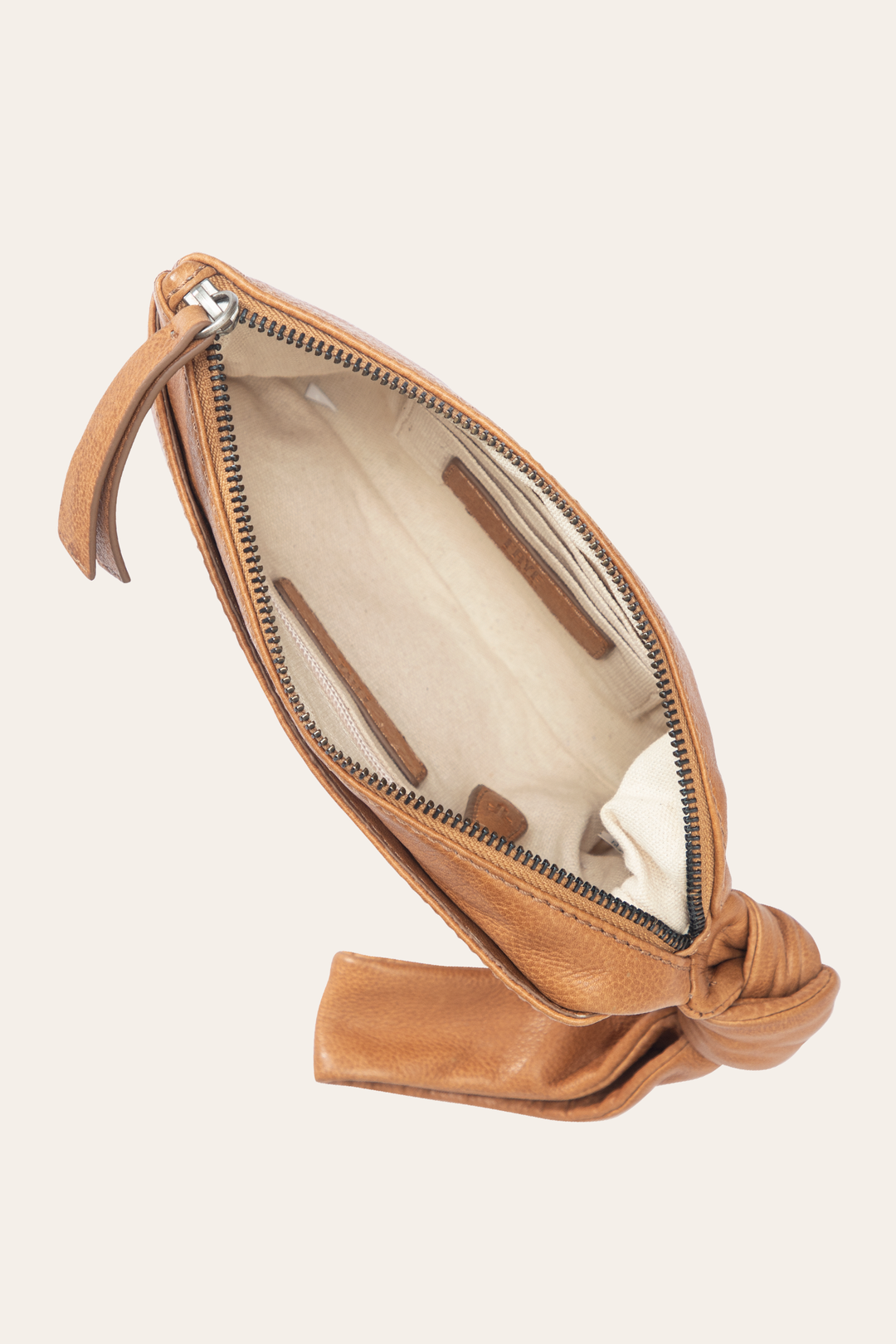 Nora Beige Knotted Wristlet