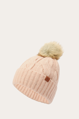 Rose Cloud Wide Cable Cuff Hat