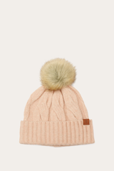 Rose Cloud Wide Cable Cuff Hat