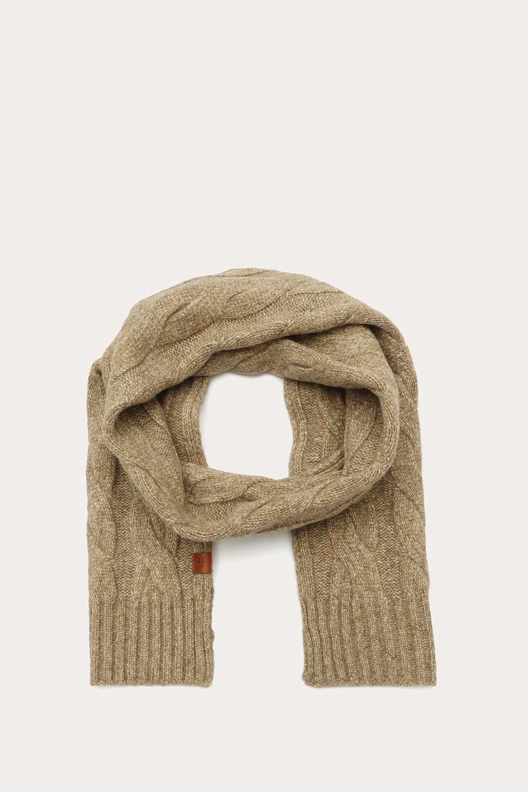 Burnt Olive Wide Cable Scarf