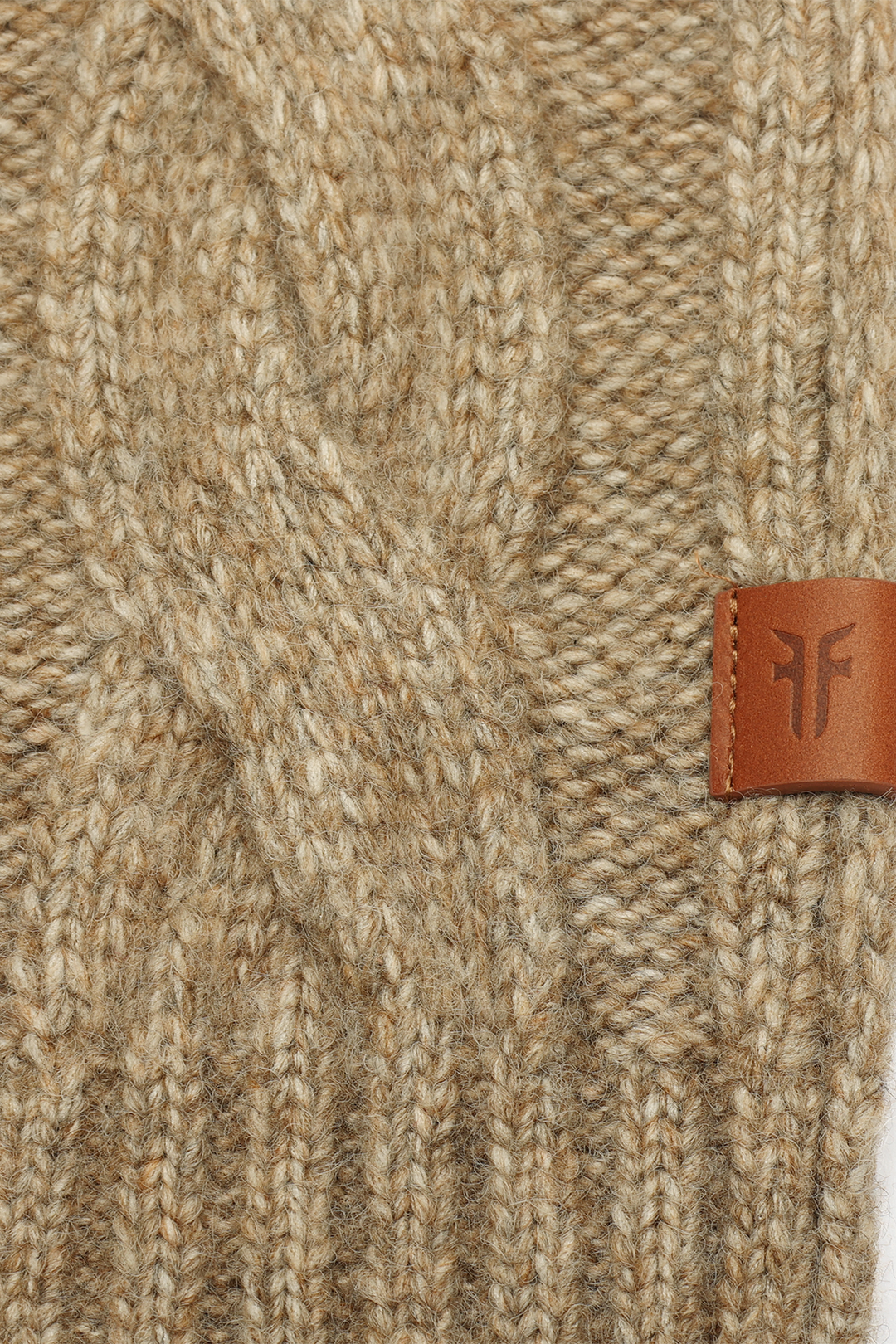 Burnt Olive Wide Cable Scarf