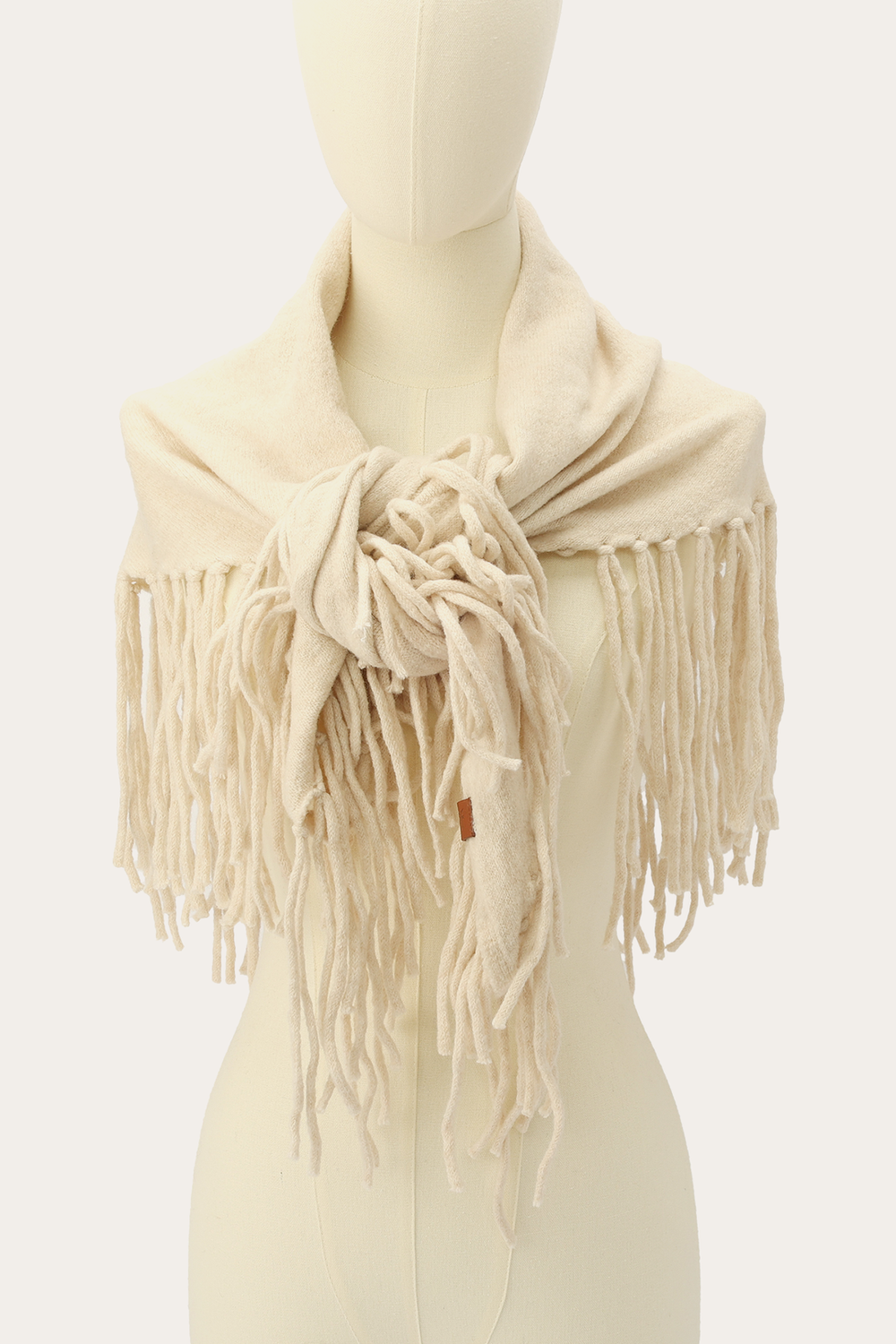 Birch Long Fringe Triangle Scarf