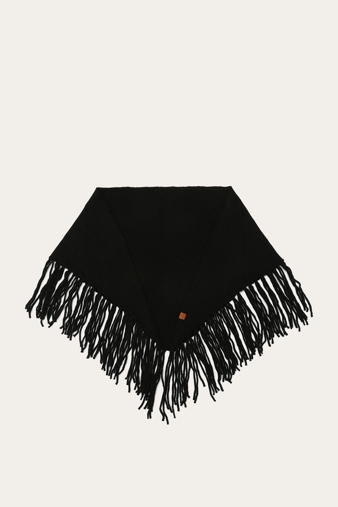 Black Long Fringe Triangle Scarf