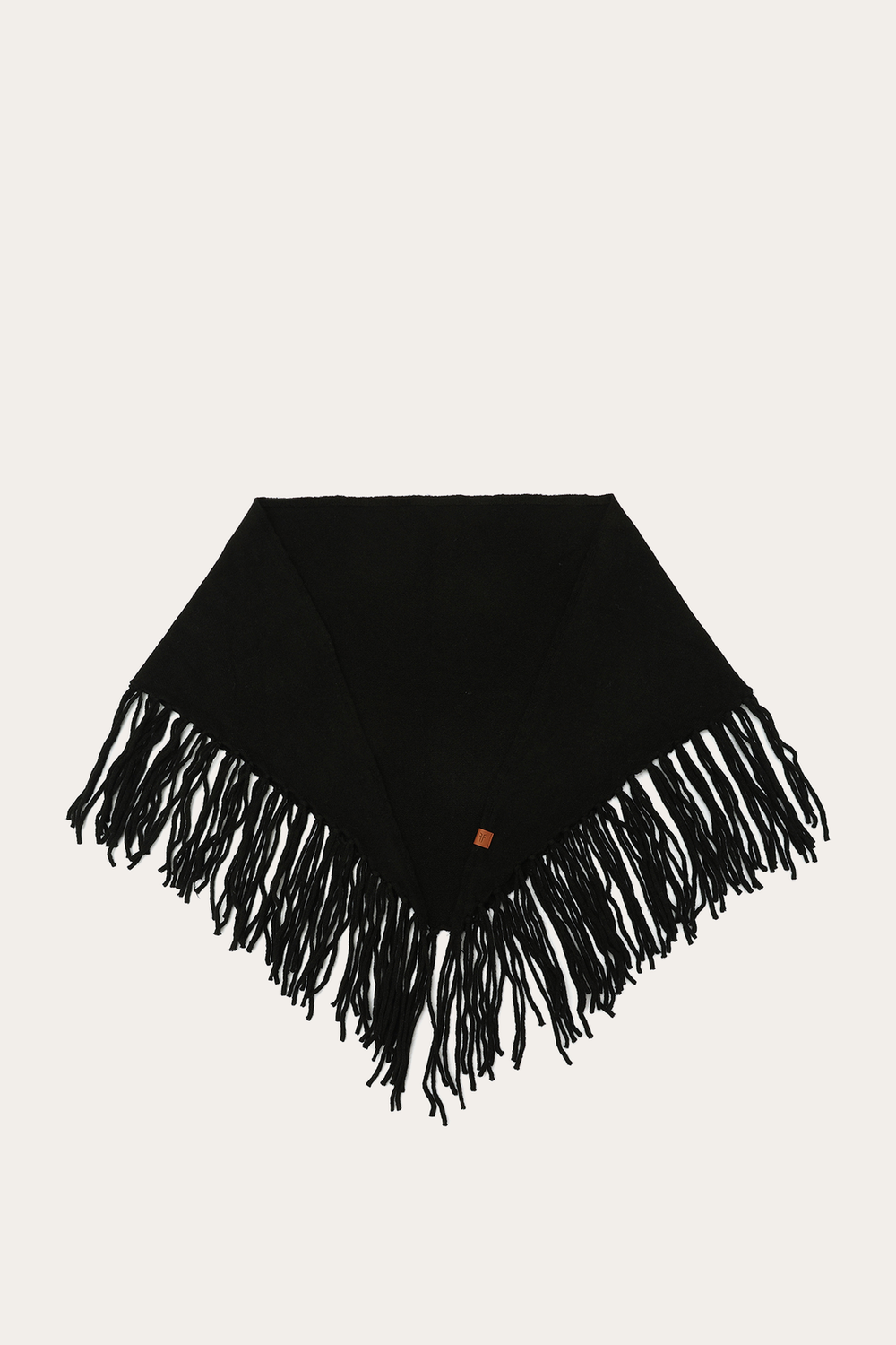 Black Long Fringe Triangle Scarf