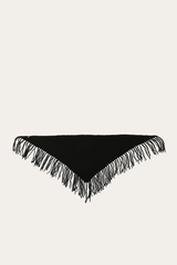 Black Long Fringe Triangle Scarf