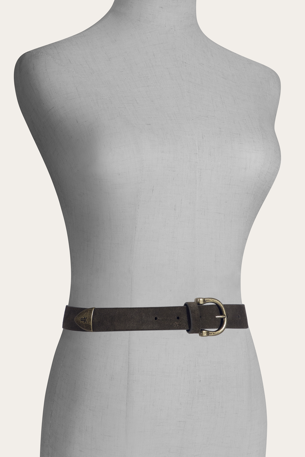 Light Olive 25mm Suede Horseshoe Buckle Belt