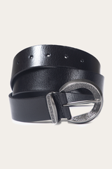 Black 35mm Engraved Buckle Belt