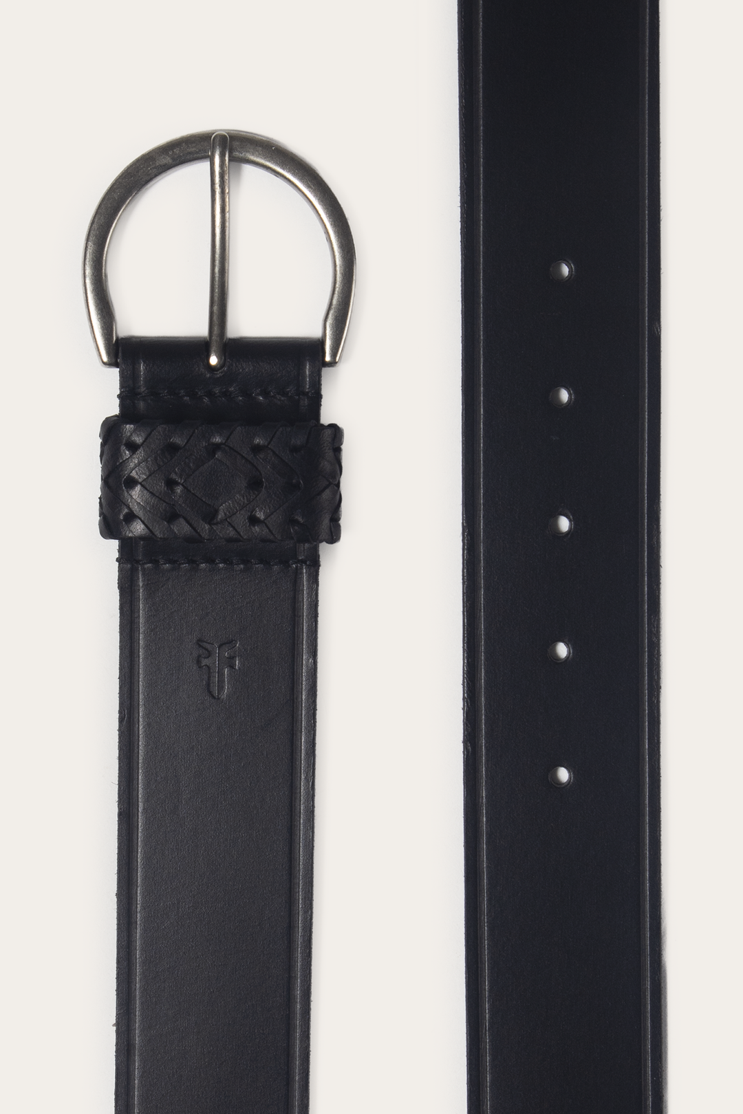 Black 40mm Belt With Woven Keeper