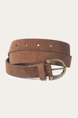 Light Whiskey 25mm Suede Horseshoe Buckle Belt