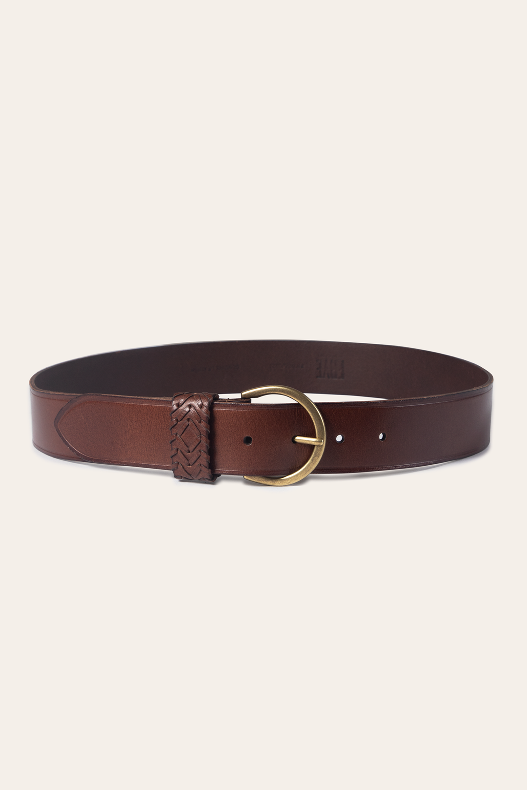 Tan 40mm Belt With Woven Keeper