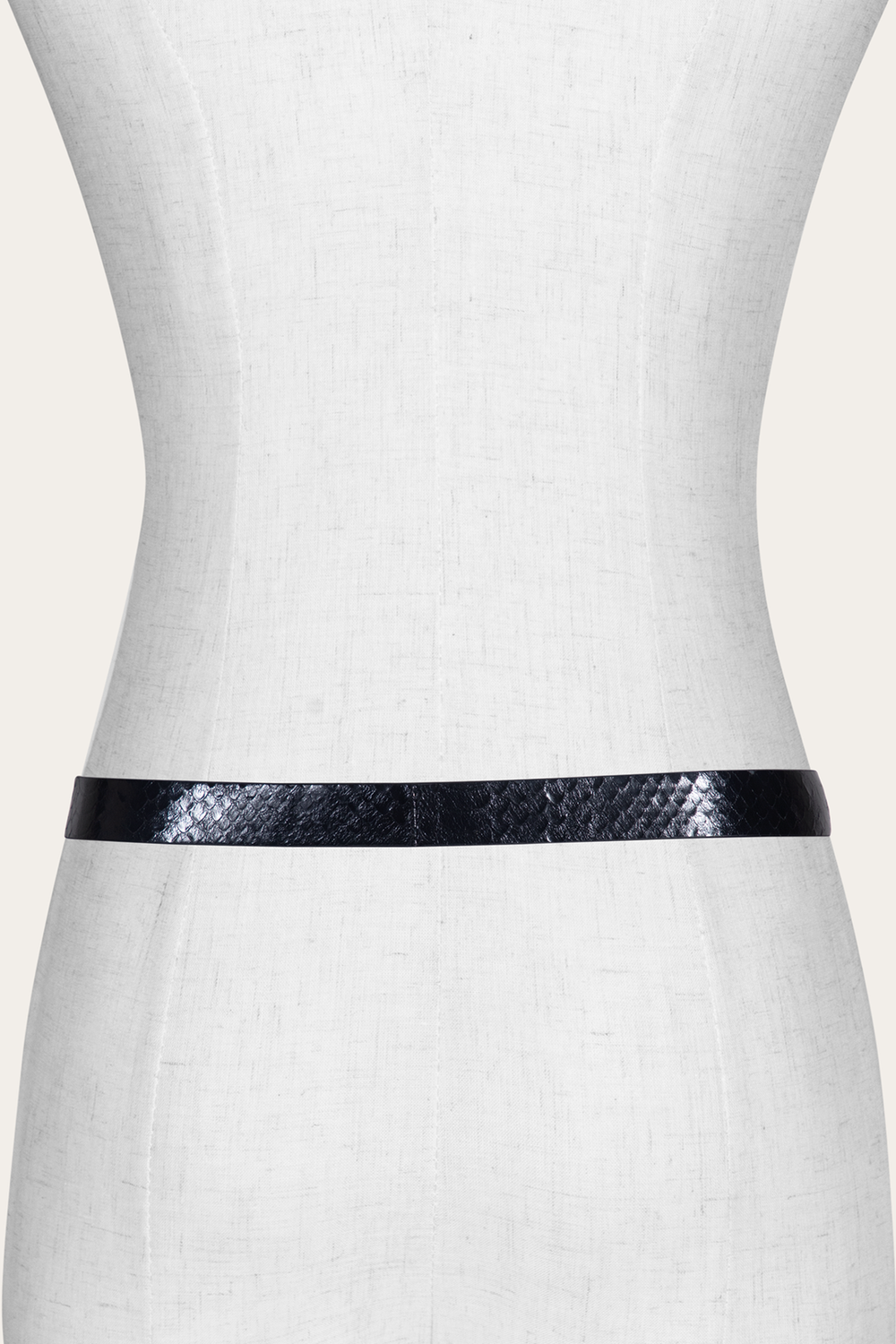 Women’s Black Snake 25mm Horseshoe Buckle Belt With Python