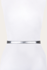 20mm Silver Leather Belt With 3-Piece Buckle Set