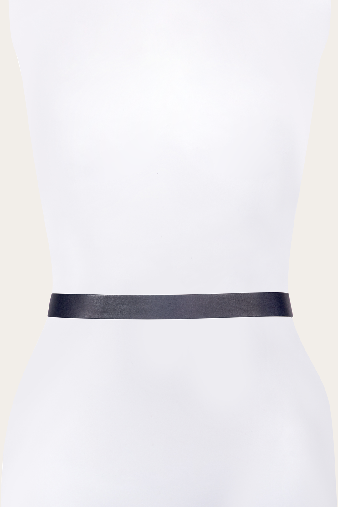 30mm Black Leather Belt With Covered Buckle