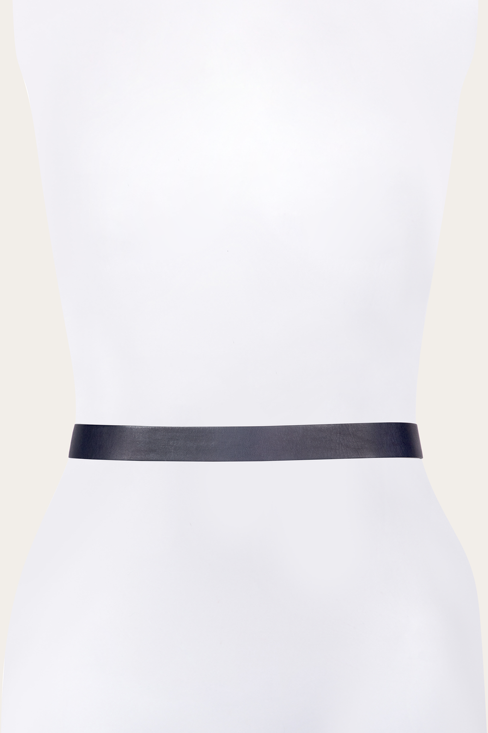 30mm Black Leather Belt With Covered Buckle