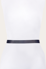 30mm Black Leather Belt With Covered Buckle