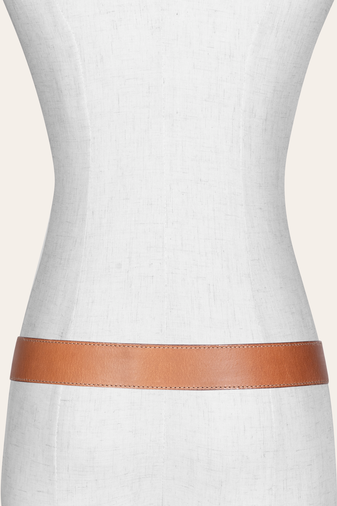 Women’s Beige 35mm Belt With Concho On Loop