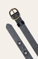 30mm Black Belt With Embroidered Holes