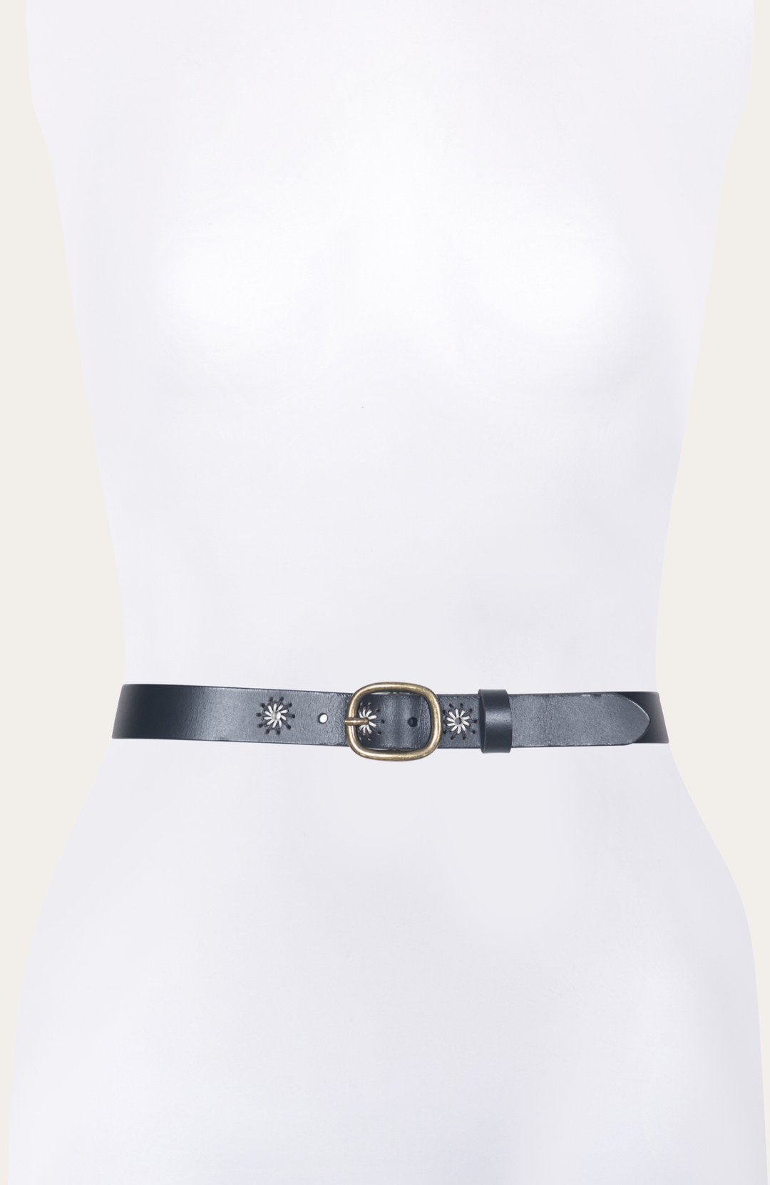 30mm Black Belt With Embroidered Holes