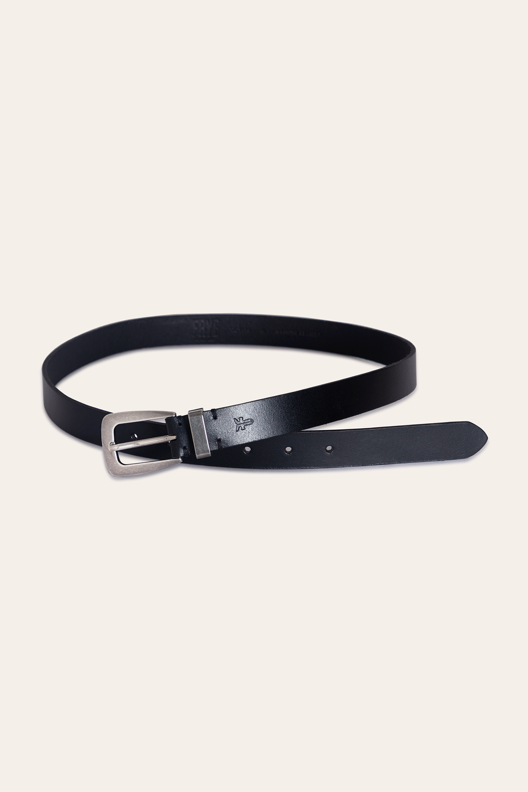 Women’s Black 25mm Belt With Metal Loop