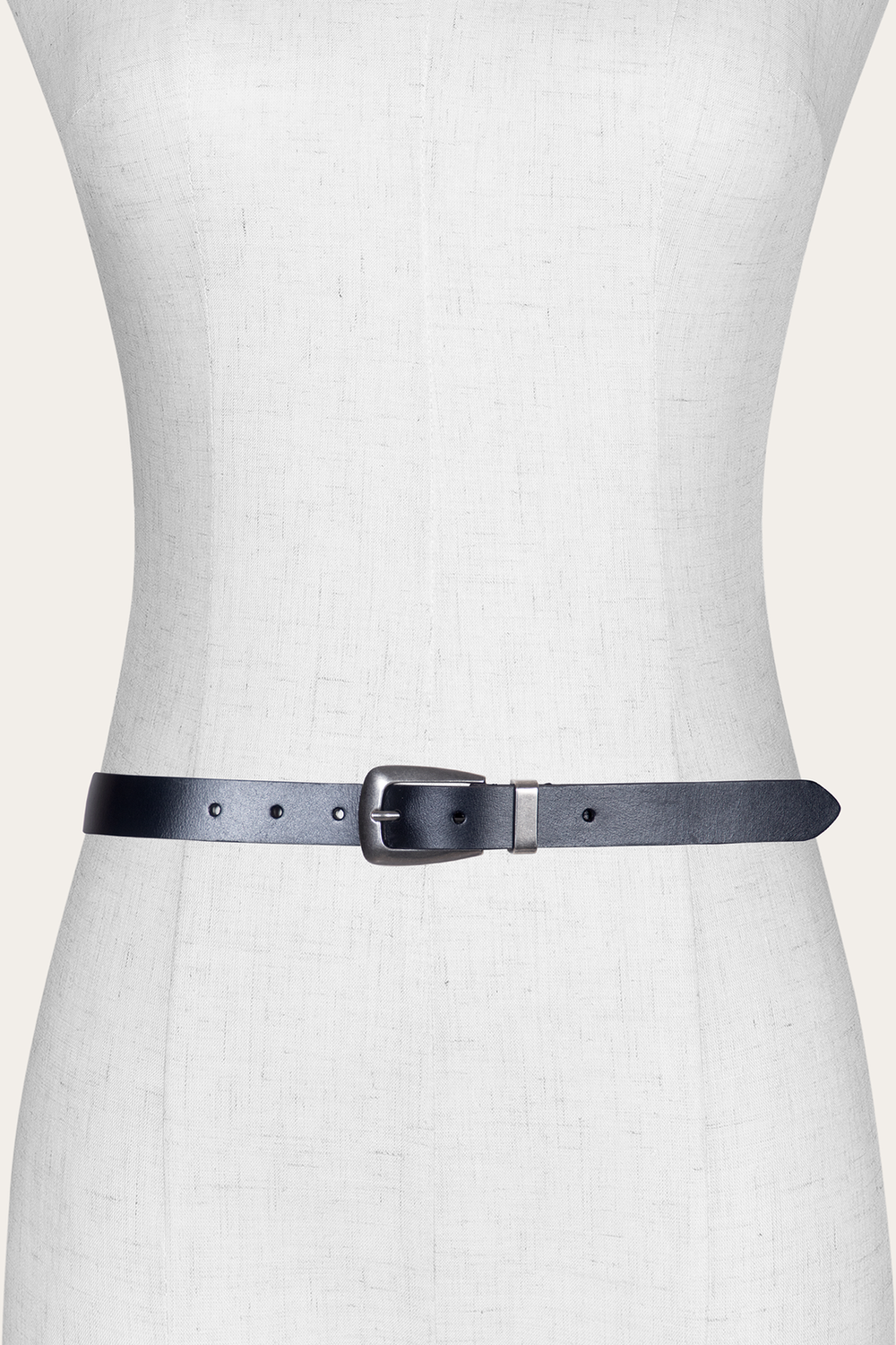 Women’s Black 25mm Belt With Metal Loop