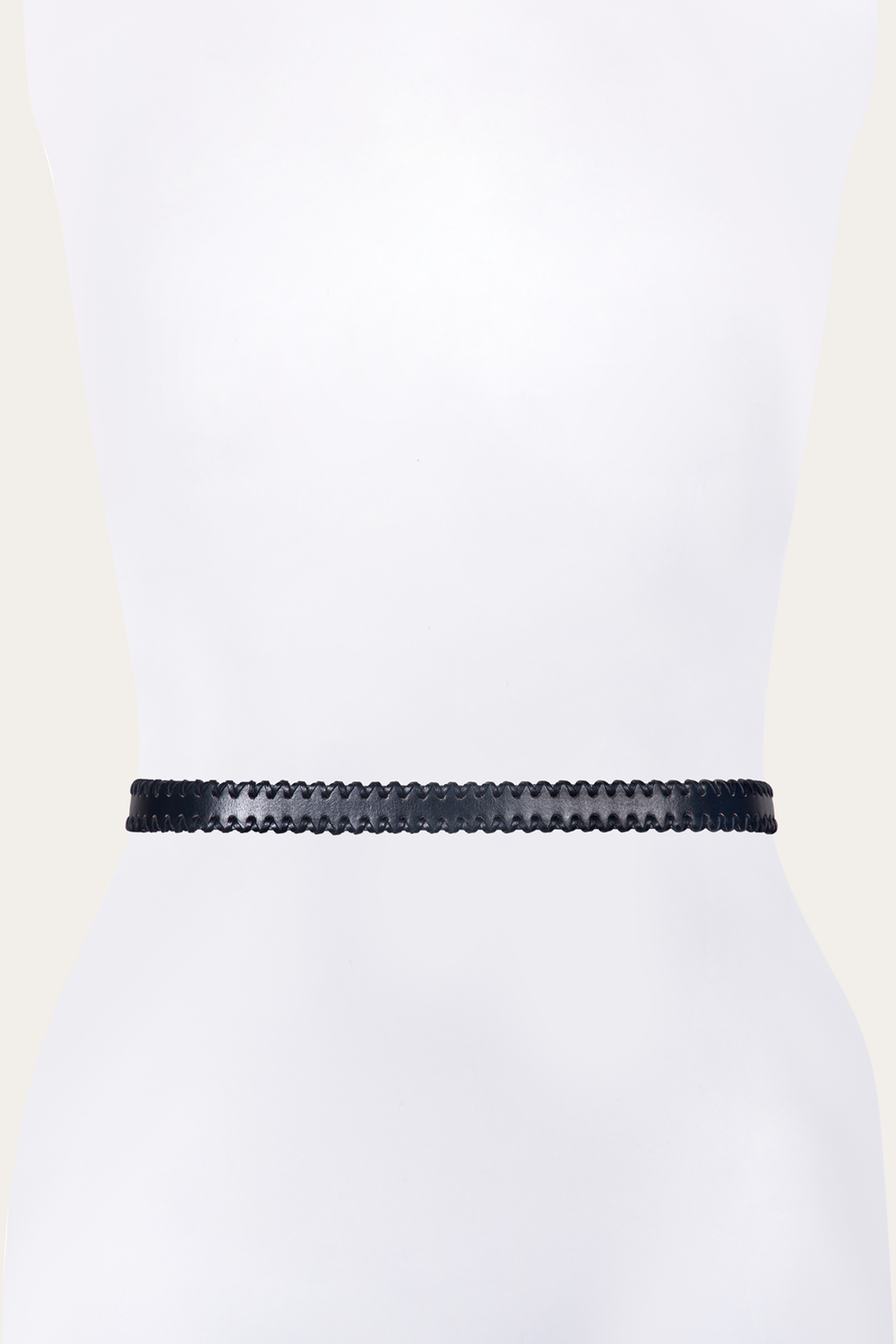 20mm Black Leather Belt With 3-Piece Buckle Set