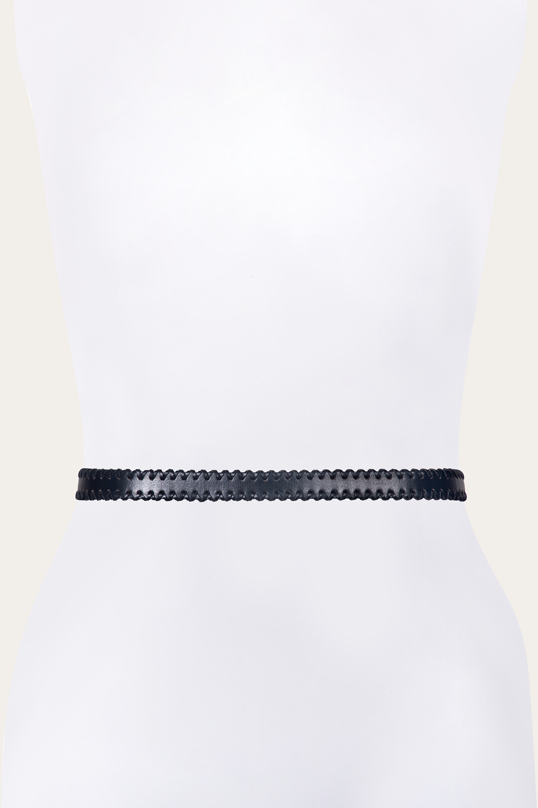 20mm Black Leather Belt With 3-Piece Buckle Set