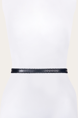 20mm Black Leather Belt With 3-Piece Buckle Set