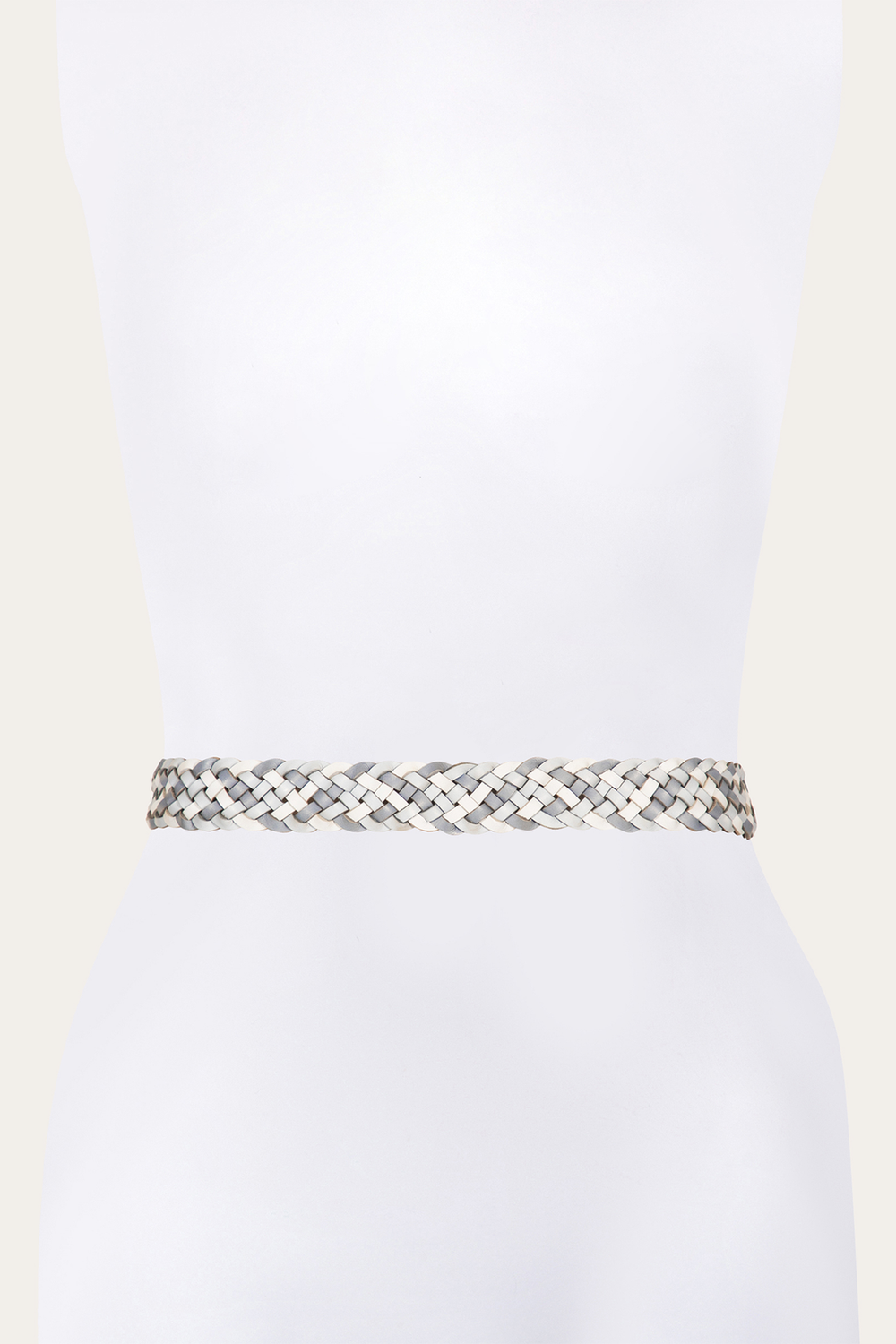 35mm Washed Denim Woven Leather Belt