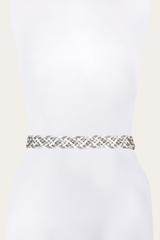 35mm Washed Denim Woven Leather Belt