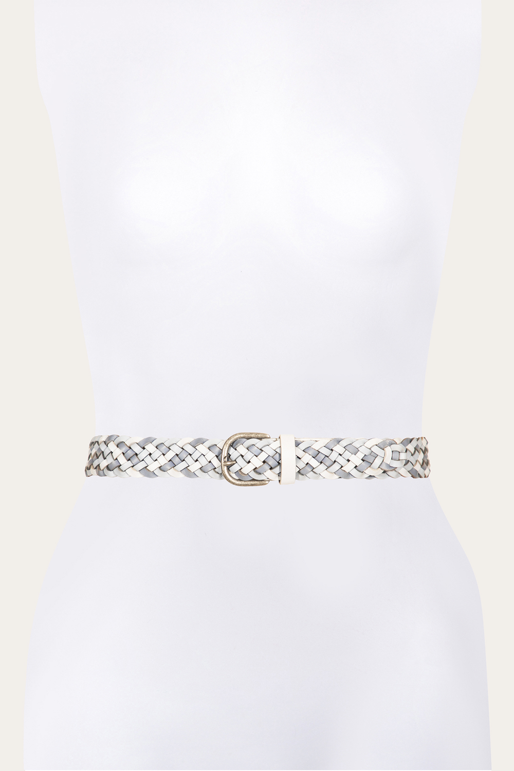 35mm Washed Denim Woven Leather Belt