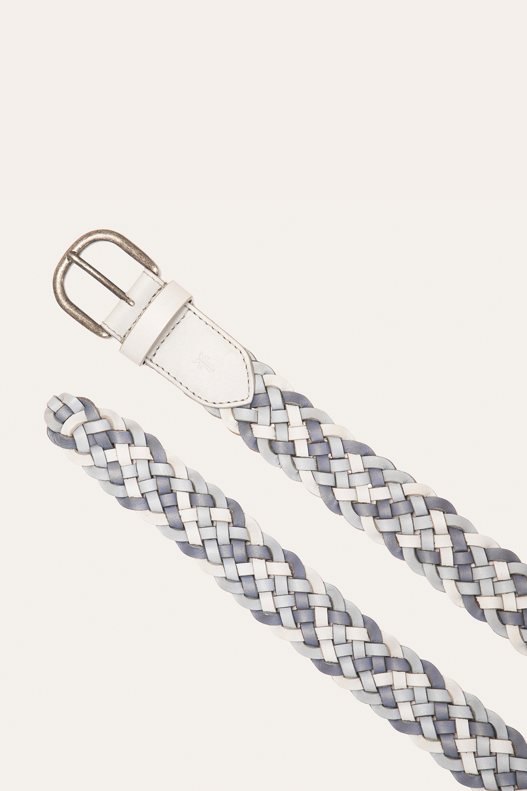 35mm Washed Denim Woven Leather Belt