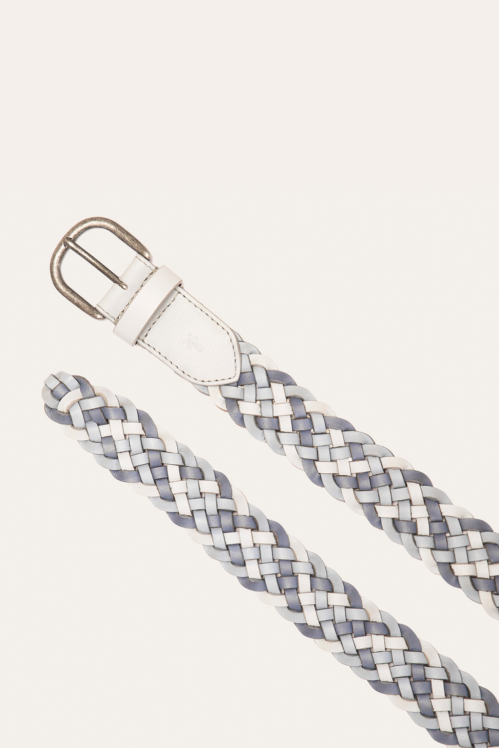 35mm Washed Denim Woven Leather Belt