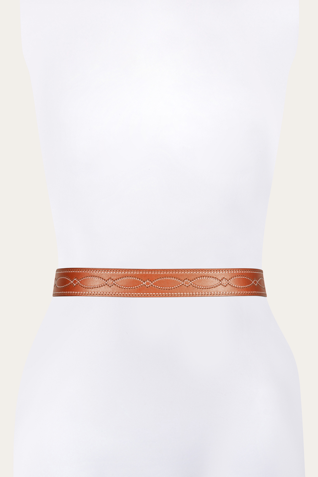 40mm Tan Belt With 2-Tone Stitch