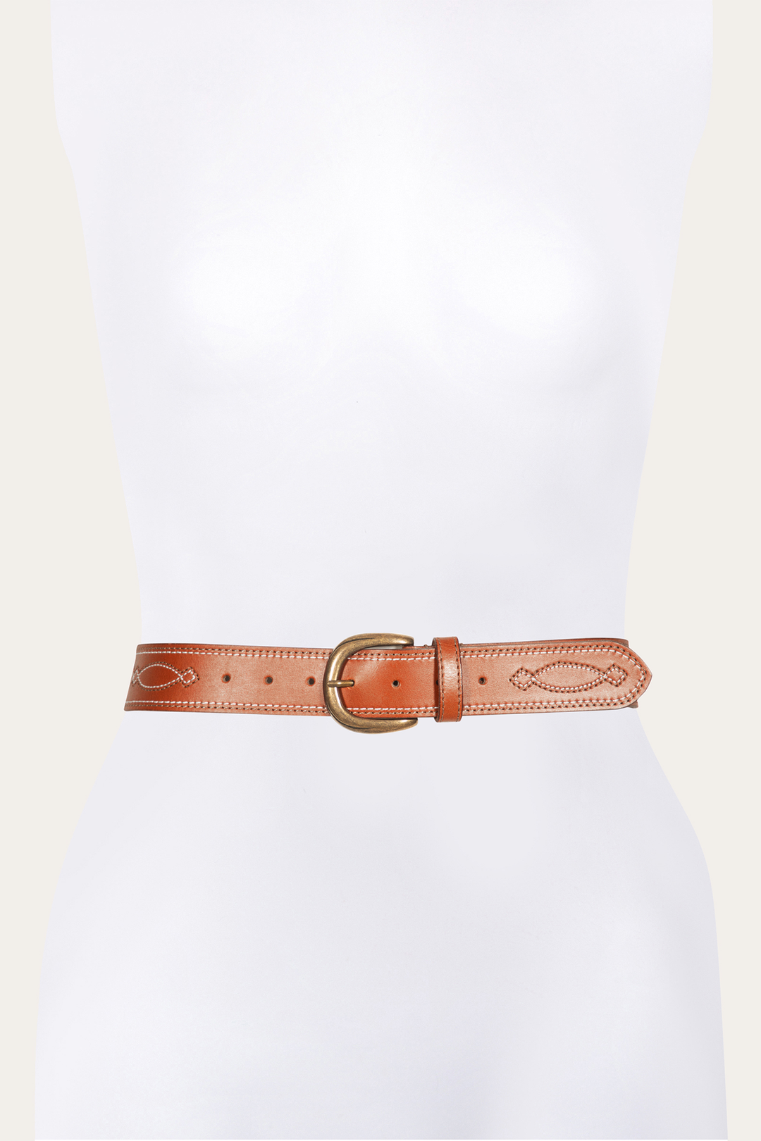 40mm Tan Belt With 2-Tone Stitch