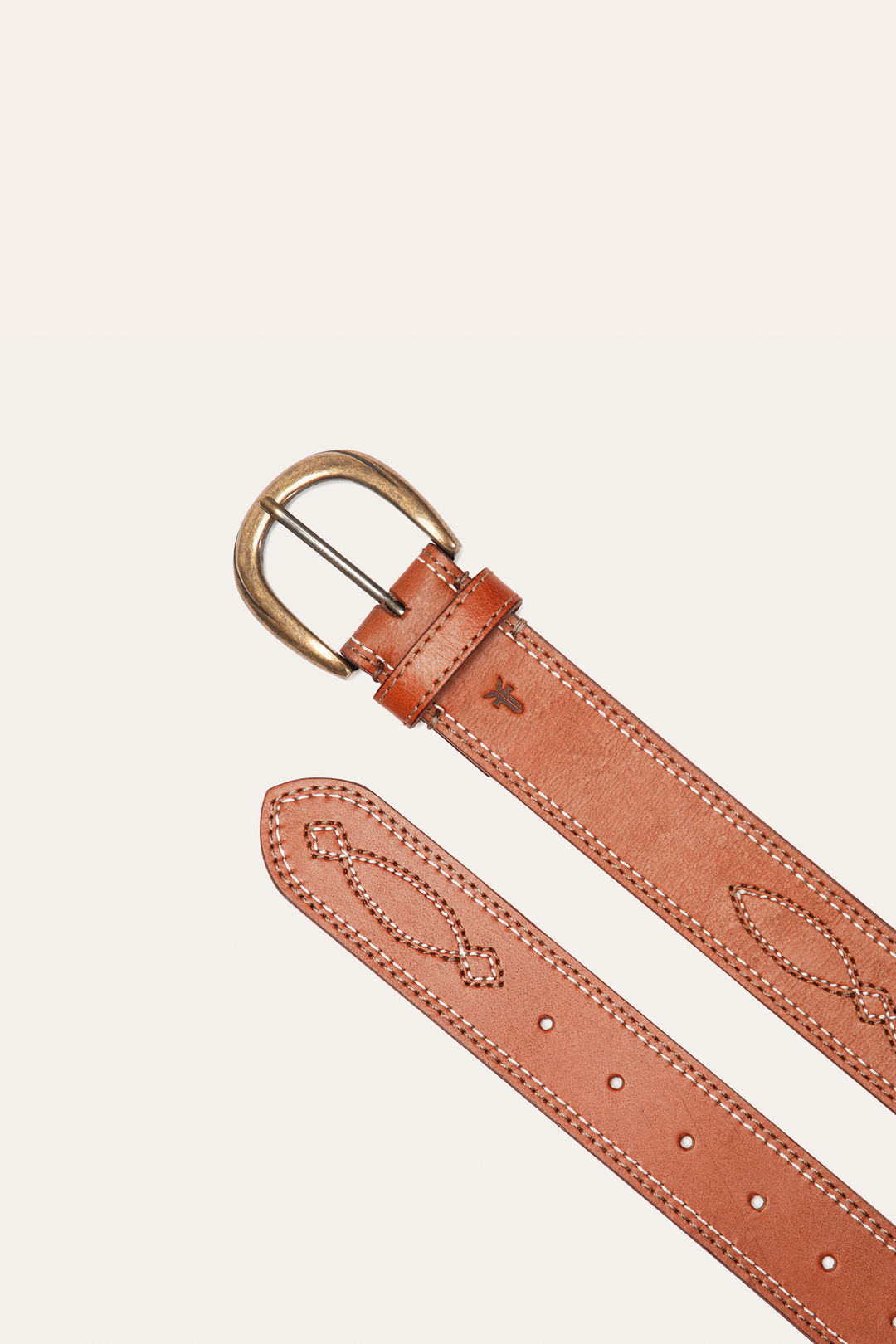 40mm Tan Belt With 2-Tone Stitch