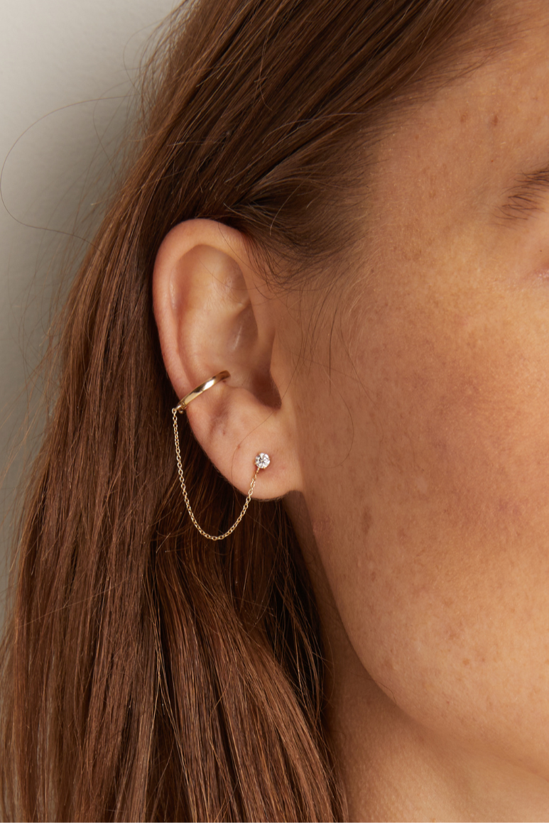 Women’s Lab Grown Diamond Stud and Ear Cuff | Aurate x The Frye Company