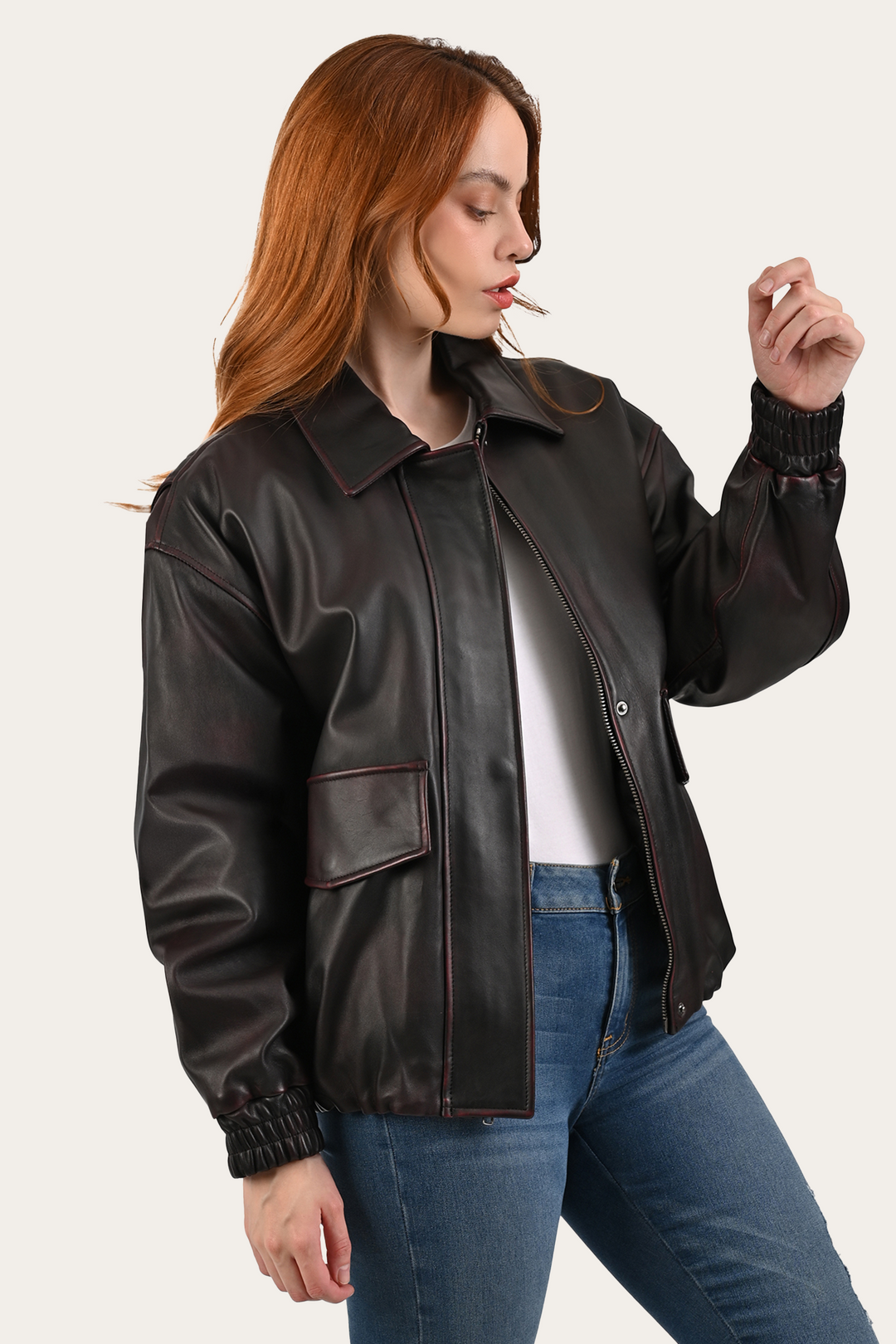 Black Cherry Harper Oversized Bomber