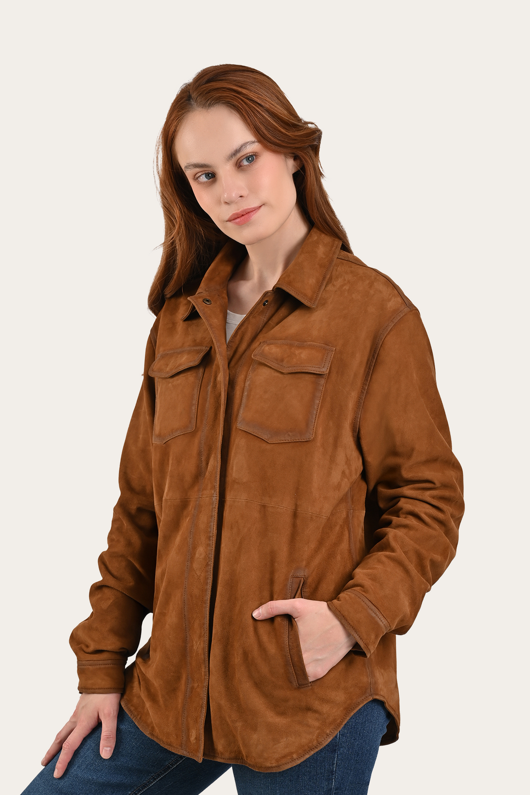 Light Brown Avett Overshirt Jacket