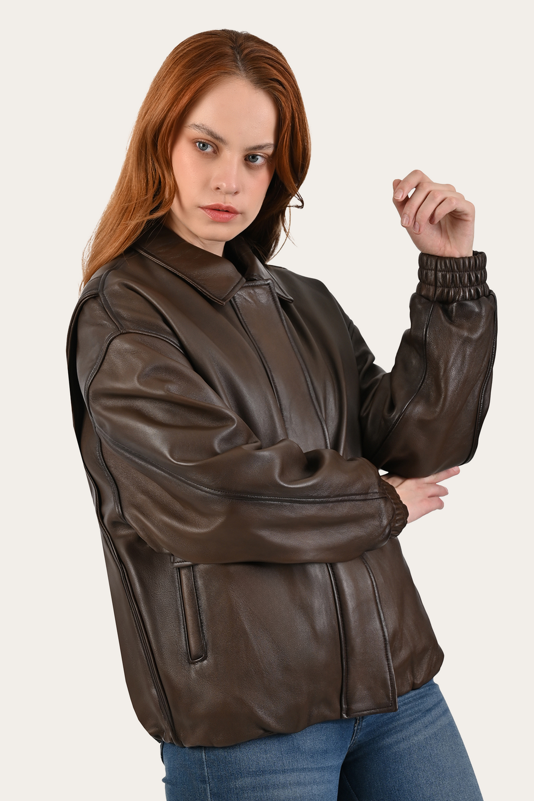 Tobacco Harper Oversized Bomber