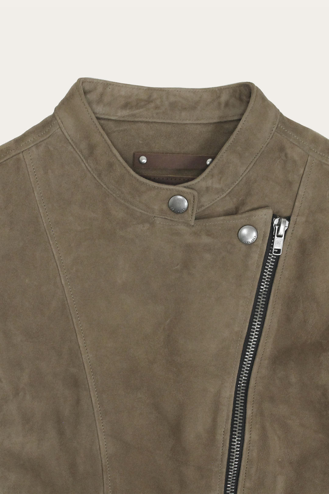 Women’s Taupe Jace Hybrid Biker Racer Suede Jacket