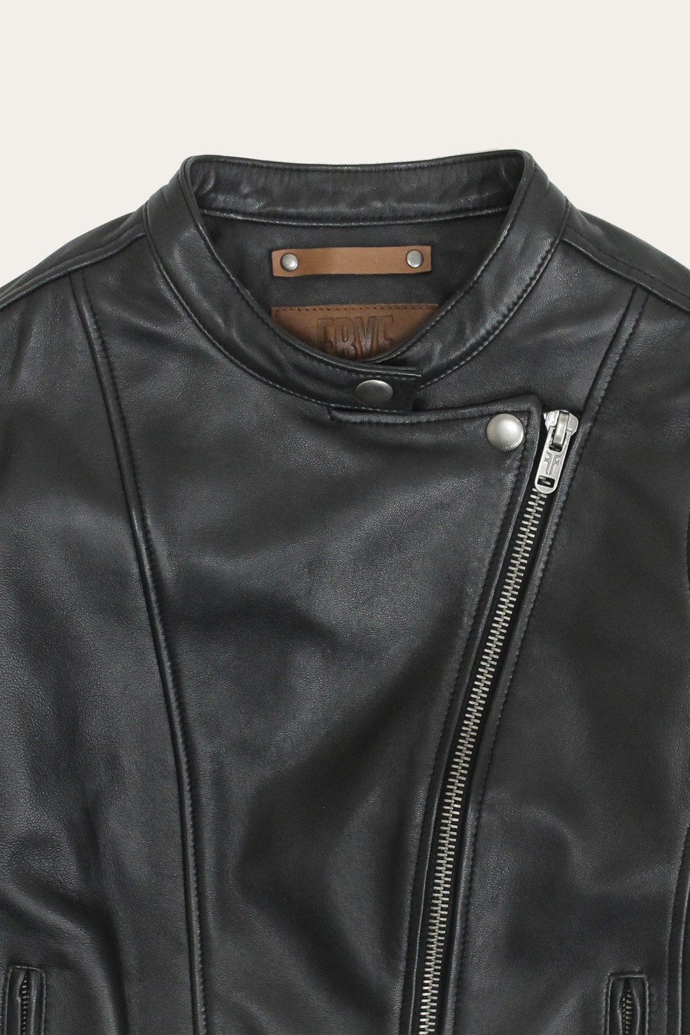 Women’s Black Heathe Leather Racer Jacket