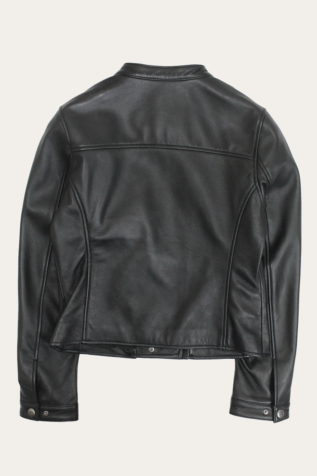 Women’s Black Heathe Leather Racer Jacket