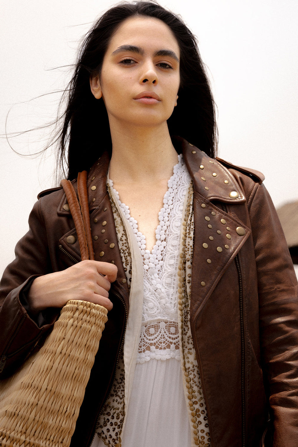 Women’s Tobacco Linc Biker Leather Jacket