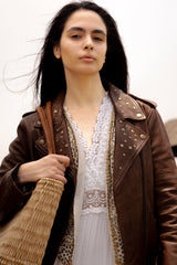 Women’s Tobacco Linc Biker Leather Jacket