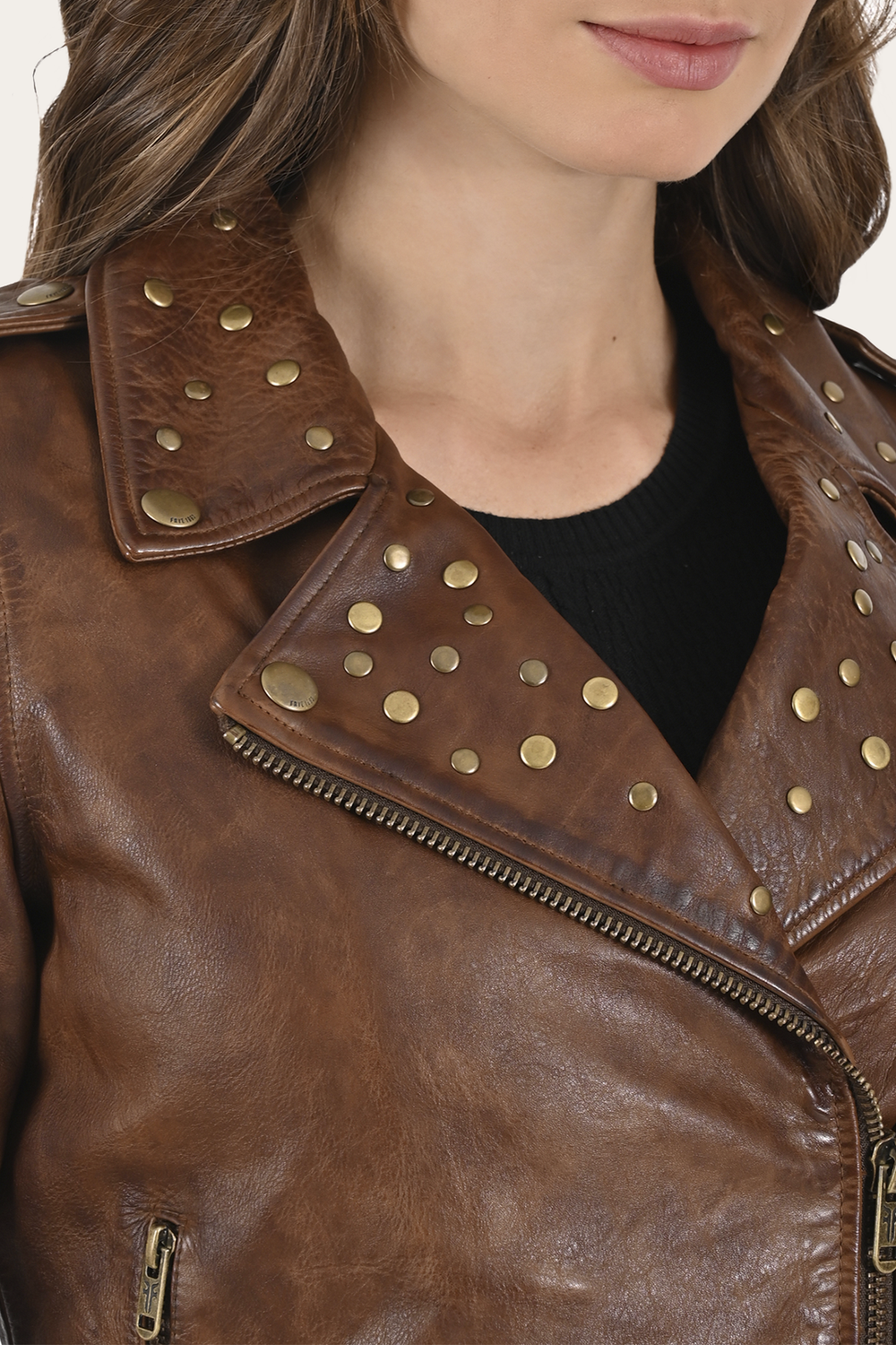 Women’s Tobacco Linc Biker Leather Jacket
